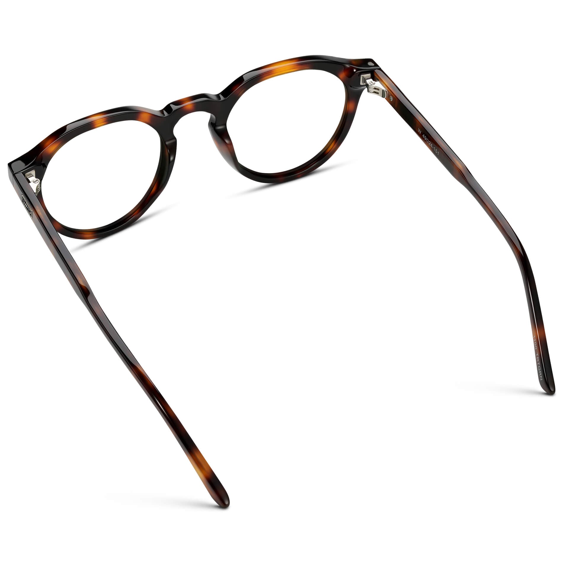 Brown Tortoise || Men's Round Prescription Glasses with Brown Tortoise Acetate Frame and Clear Lenses