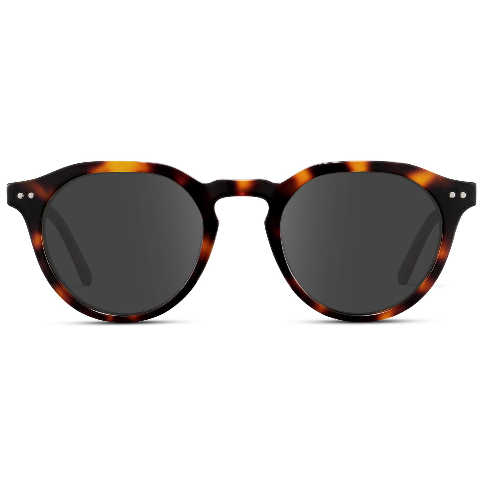 Brown Tortoise / Grey Lens || Men's Round Prescription Sunglasses with Brown Tortoise Acetate Frame and Grey Lenses