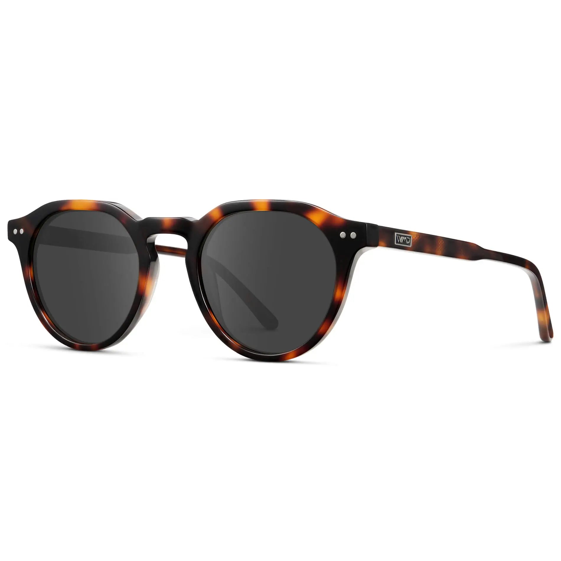 Brown Tortoise / Grey || Men's Round Prescription Sunglasses with Brown Tortoise Acetate Frame and Grey Lenses