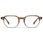 Pale Cedar Brown || Unisex Geometric Rectangular Prescription Eyeglasses with Dual-Tone Pale Cedar Brown Acetate Frame and Clear Lens