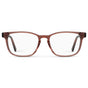 Redbrick Brown || Women's Rectangular Eyeglasses with Redbrick Brown Acetate Frame and Clear Prescription Lens on a white background