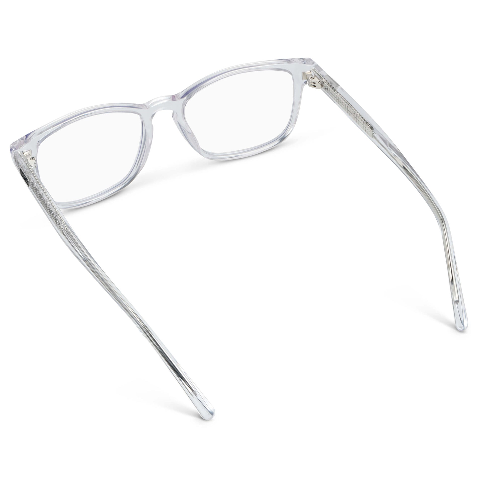Clear || Women's Rectangular Eyeglasses with Clear Acetate Frame and Clear Prescription Lens