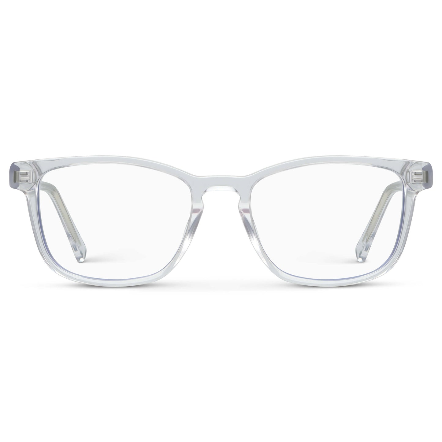 Clear || Women's Rectangular Blue Light Blocking Glasses with Clear Acetate Frame and Clear Lens