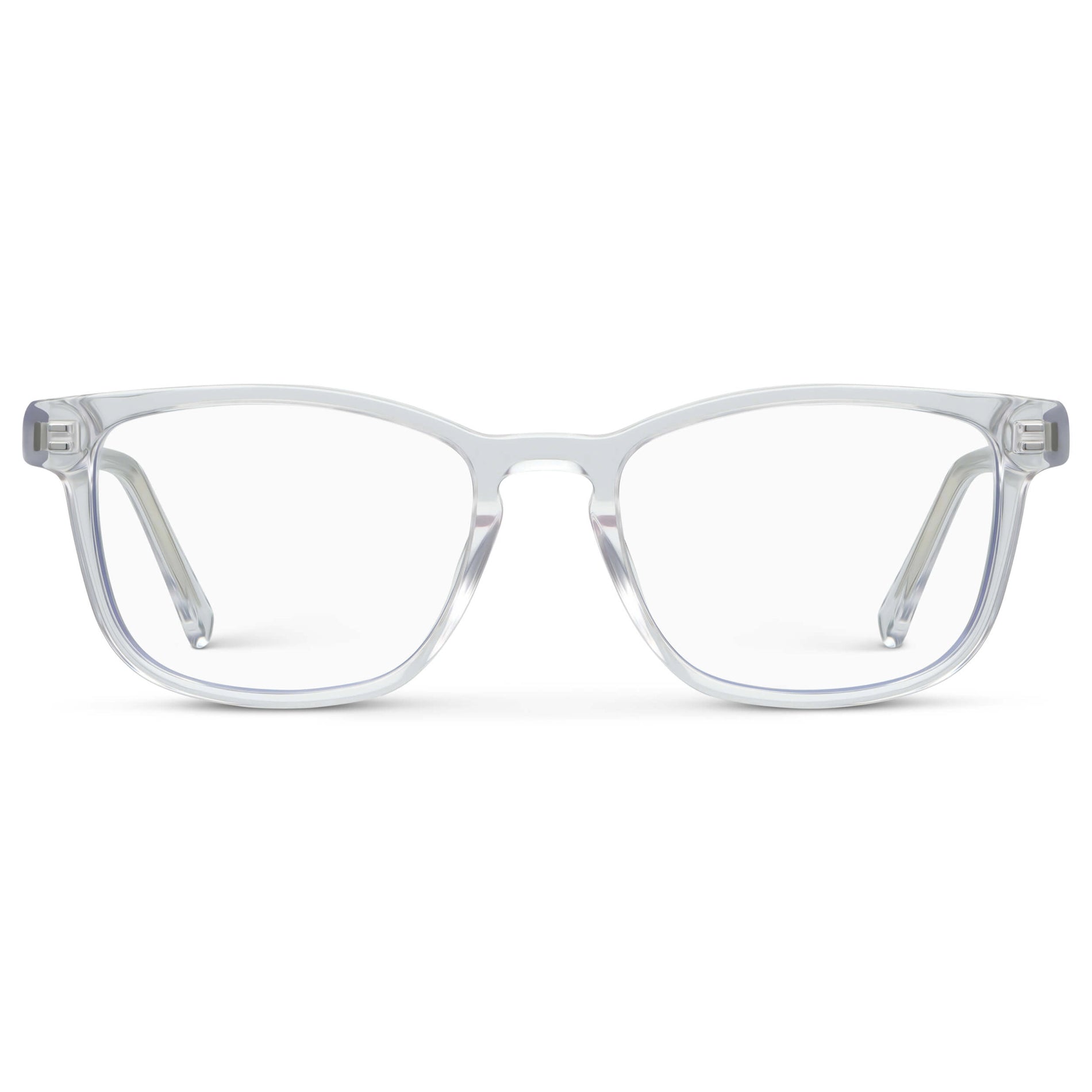 Clear || Women's Rectangular Blue Light Blocking Glasses with Clear Acetate Frame and Clear Lens
