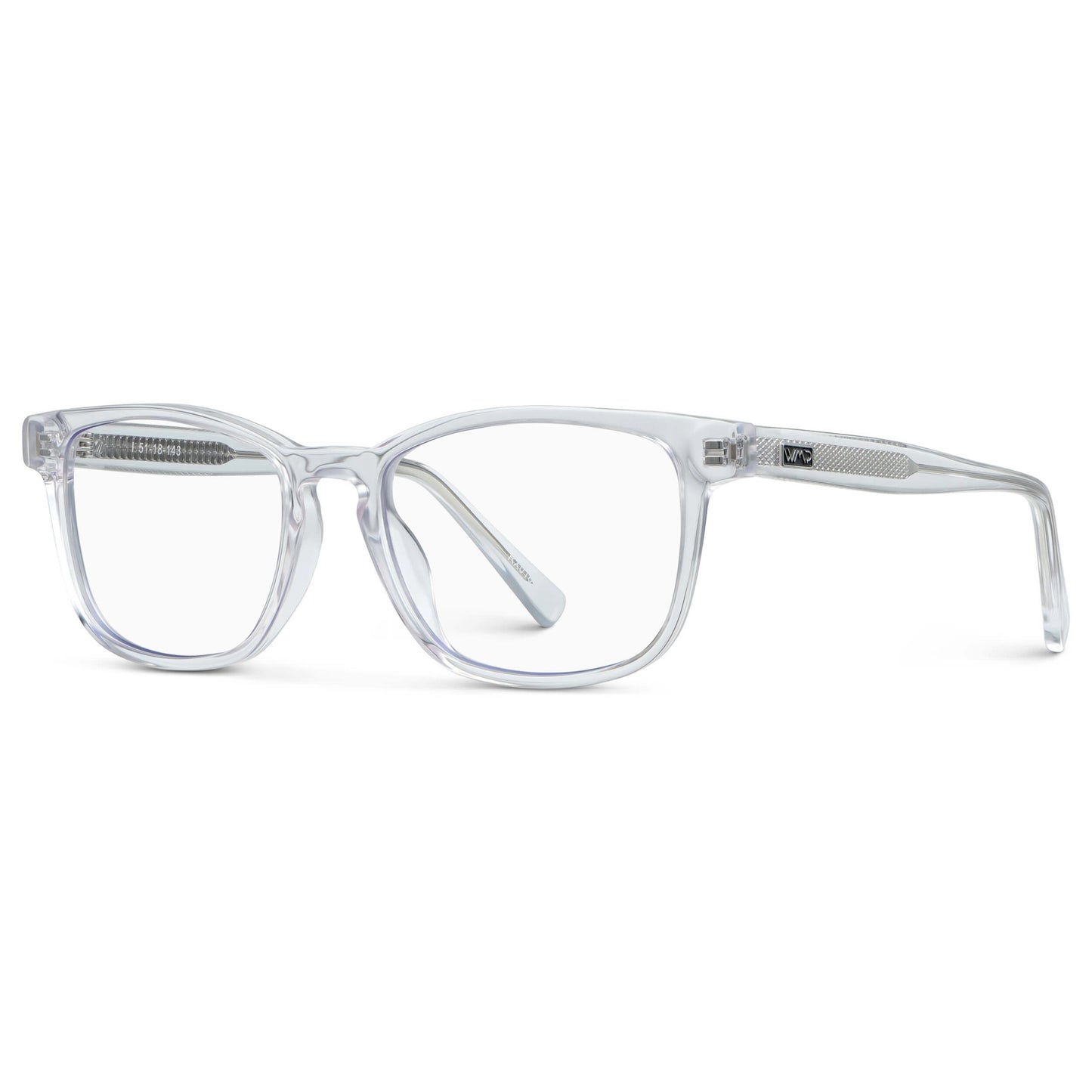Clear || Women's Rectangular Eyeglasses with Clear Acetate Frame and Clear Prescription Lens