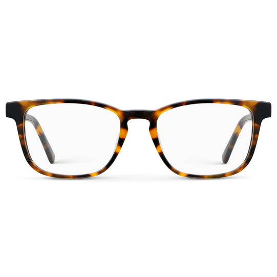 Autumn Tortoise || Women's Rectangular Blue Light Blocking Glasses with Autumn Tortoise Acetate Frame and Clear Lens
