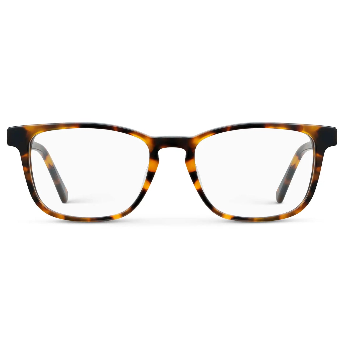 Autumn Tortoise || Women's Rectangular Eyeglasses with Autumn Tortoise Acetate Frame and Clear Prescription Lens on a white background
