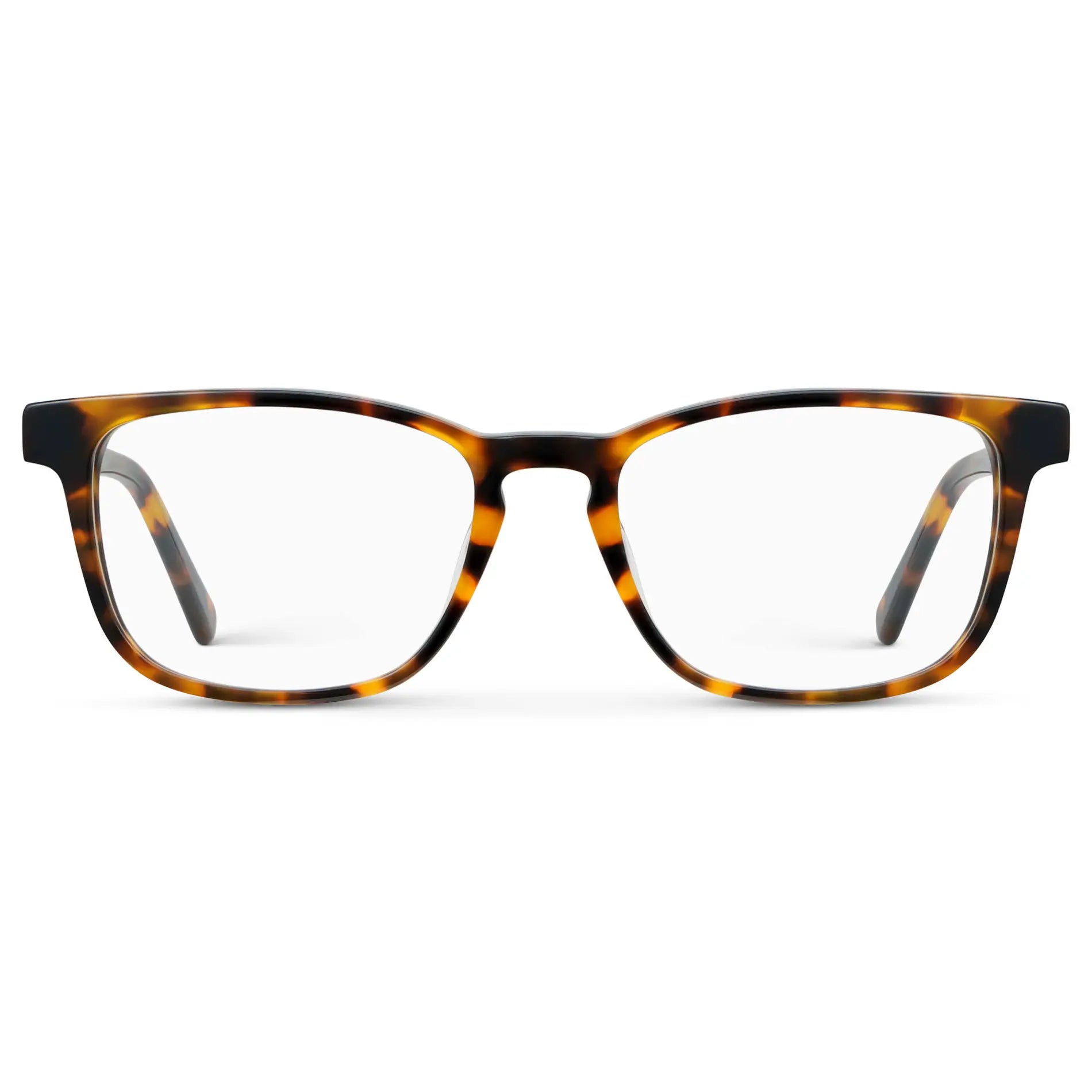 Autumn Tortoise || Women's Rectangular Eyeglasses with Autumn Tortoise Acetate Frame and Clear Prescription Lens on a white background