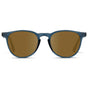 Crystal Cobalt / Amber || Men's Round Prescription Sunglasses with Crystal Cobalt Frame and Amber Lenses on a white background
