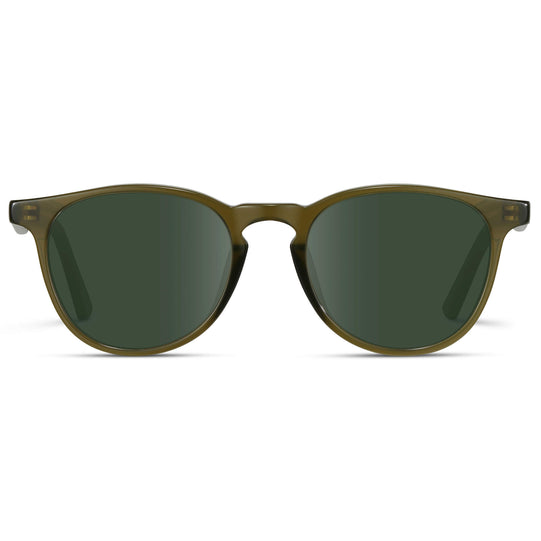Saguaro Green / G15 Lens || Round Sunglasses with Green Frame and Green Lenses