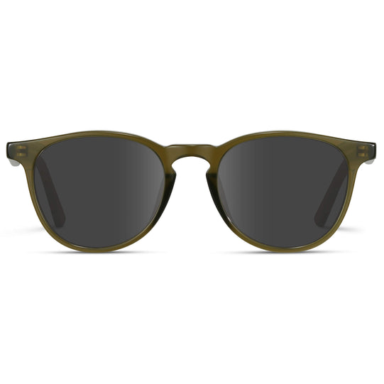 Saguaro Green / Grey Lens || Round Sunglasses with Green Frame and Grey Lenses