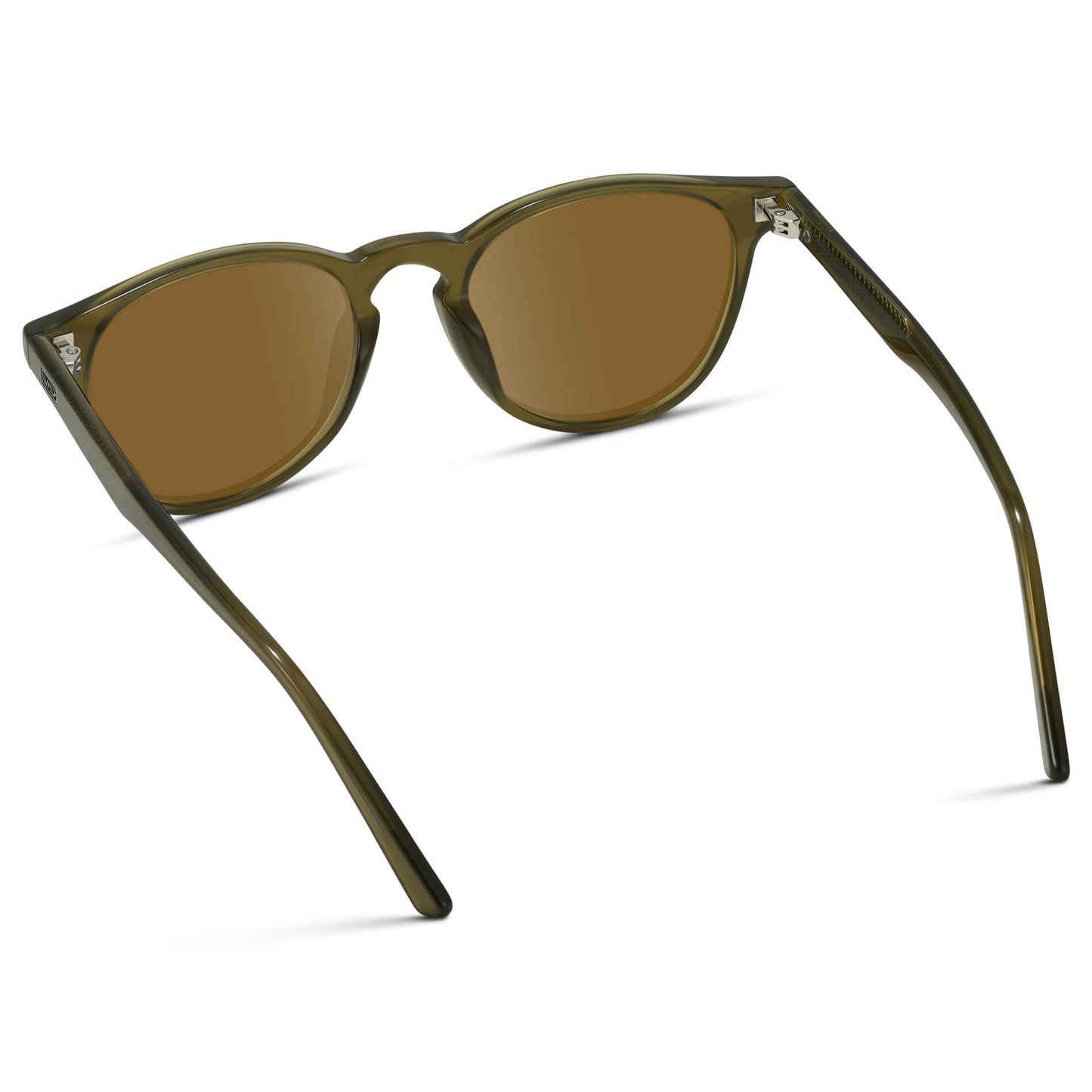 Saguaro Green / Amber Lens || Round Sunglasses with Green Frame and Brown Lenses