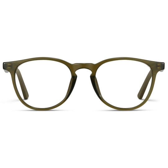 Saguaro Green || Round Eyeglasses with Green Frame and Clear Lenses