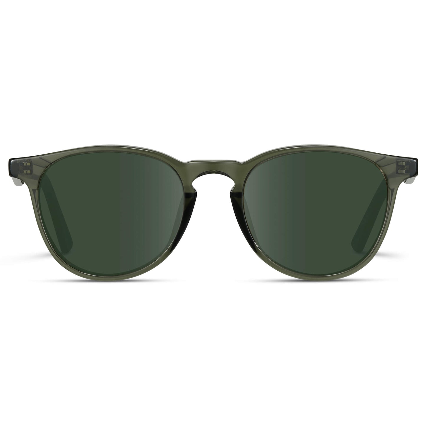 Crystal Sage / G15 Lens || Round Sunglasses with Green Frame and Green Lenses