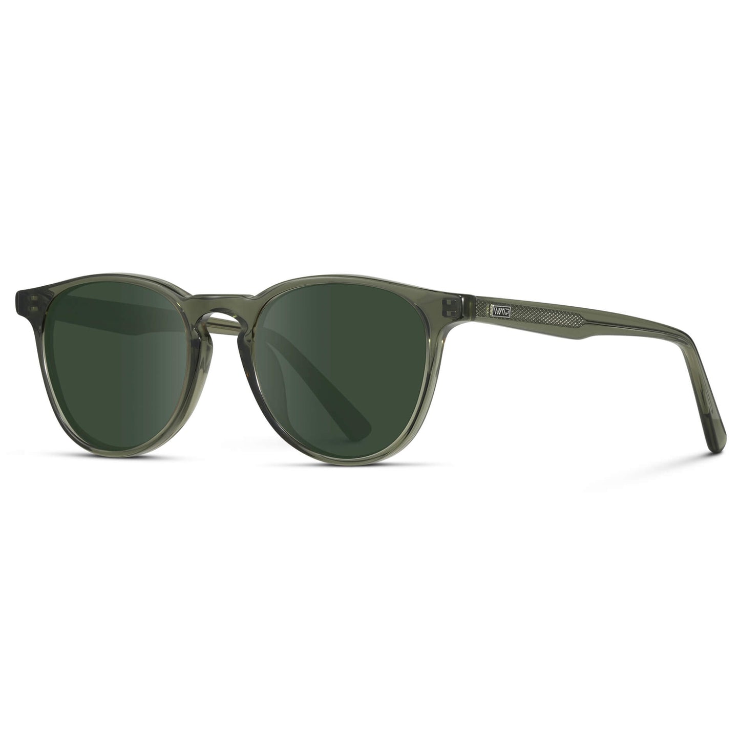 Crystal Sage / G15 Lens || Round Sunglasses with Green Frame and Green Lenses