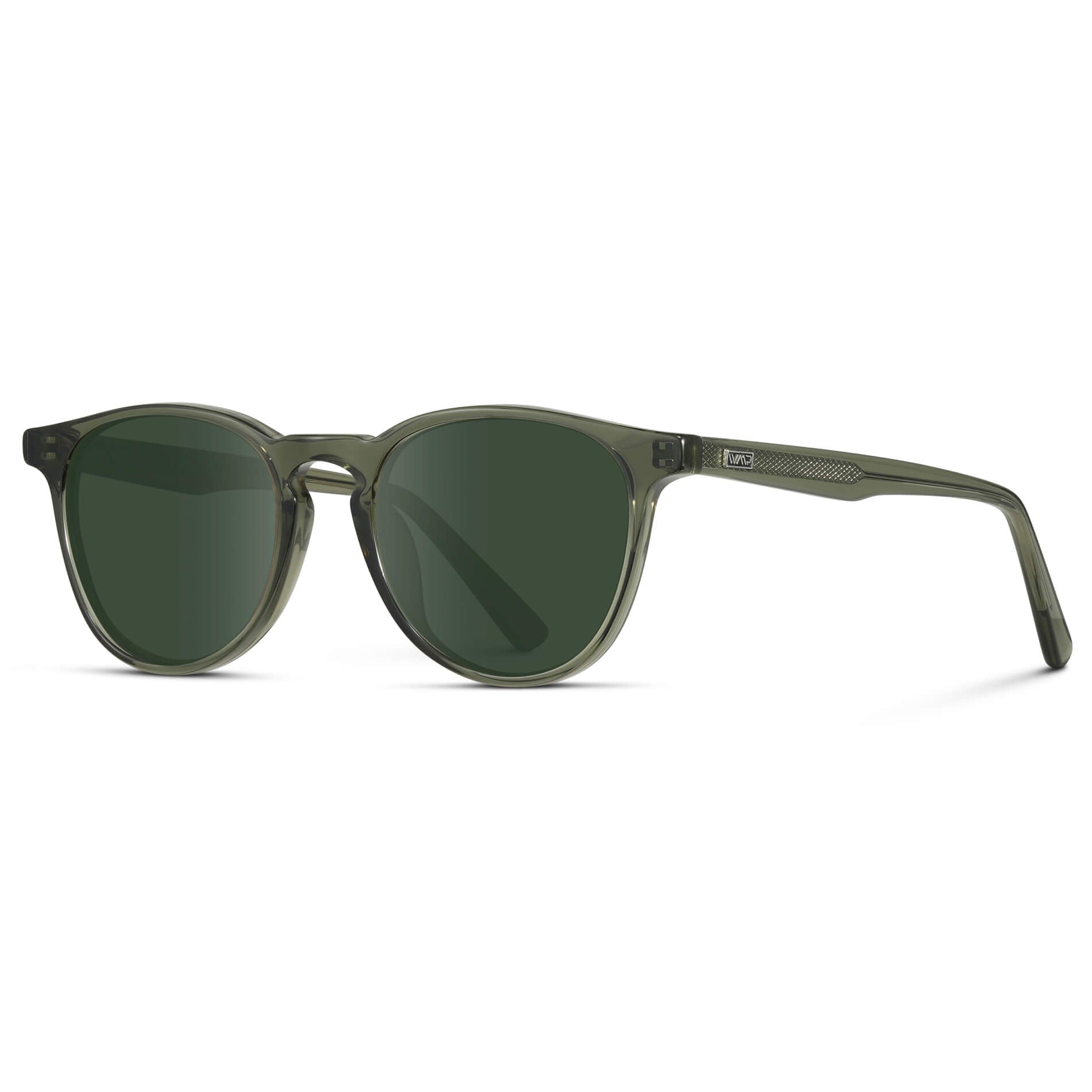 Crystal Sage / G15 Lens || Round Sunglasses with Green Frame and Green Lenses