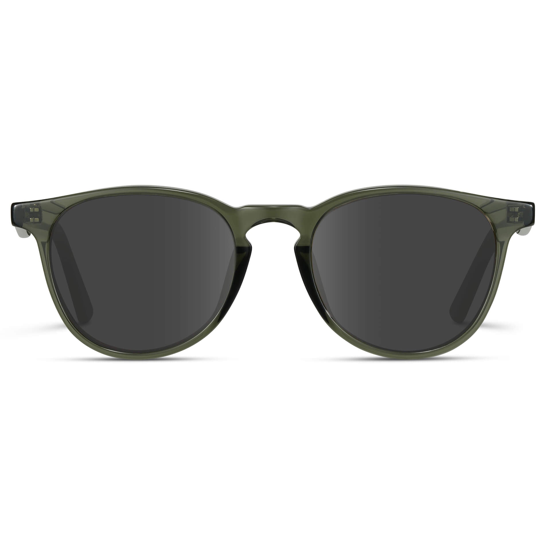 Crystal Sage / Grey Lens || Round Sunglasses with Green Frame and Grey Lenses