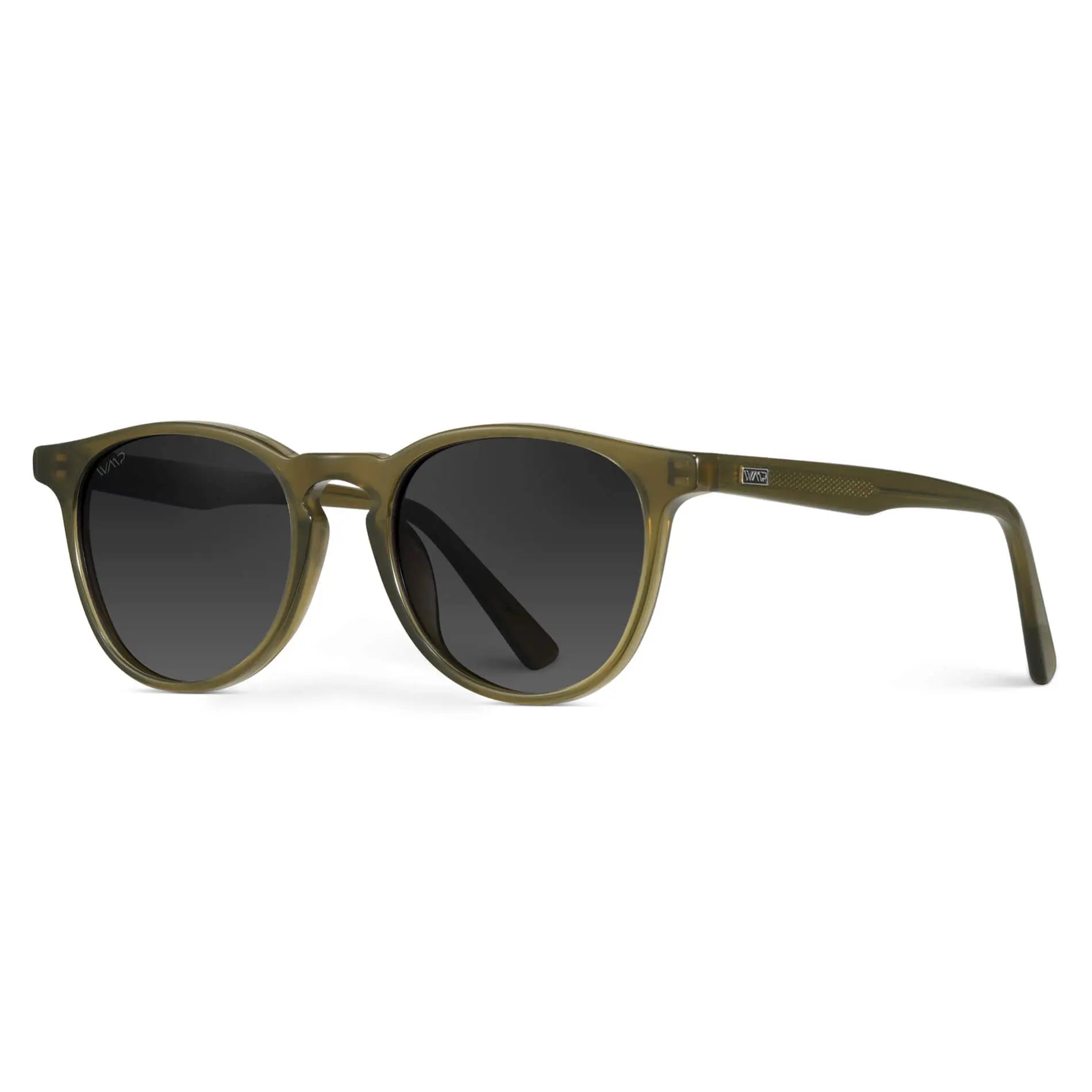 Saguaro Green / Black Gradient Lens || Men's Round Polarized Sunglasses with Green Frame and Black Gradient Lenses