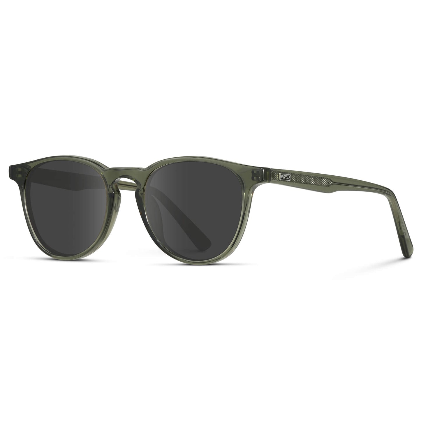 Crystal Sage / Grey Lens || Round Sunglasses with Green Frame and Grey Lenses