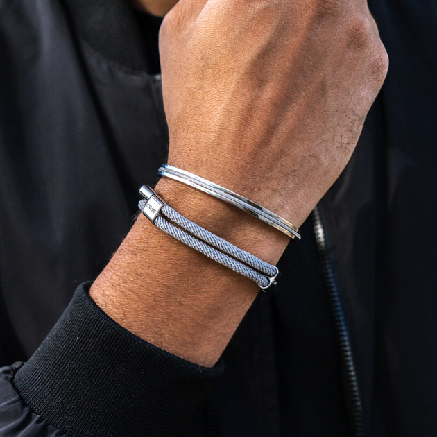 Poly Rope & Stainless Steel Cuff Bracelets
