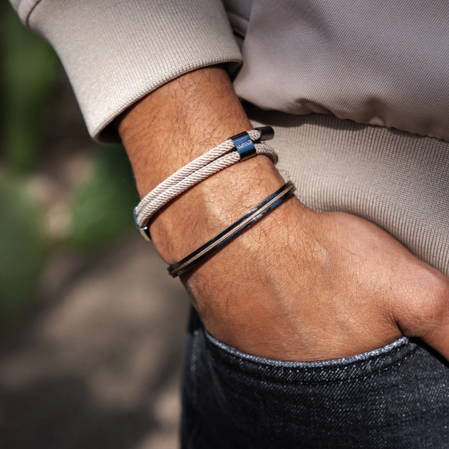 Poly Rope & Stainless Steel Cuff Bracelets