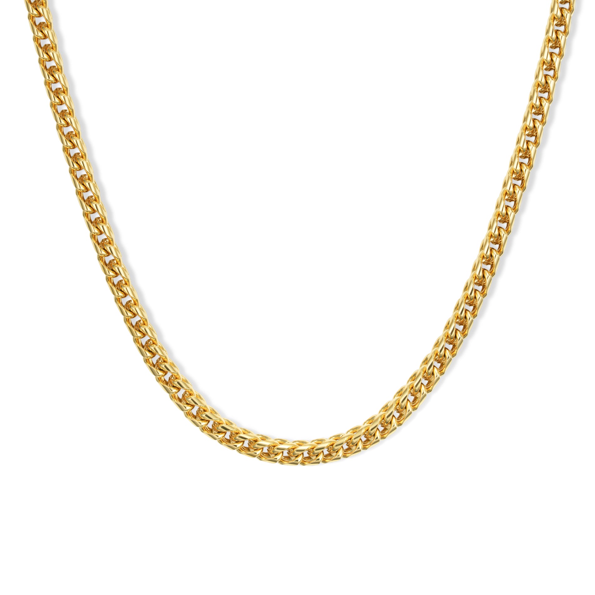 Gold / 20" || Gold Block Chain Necklace