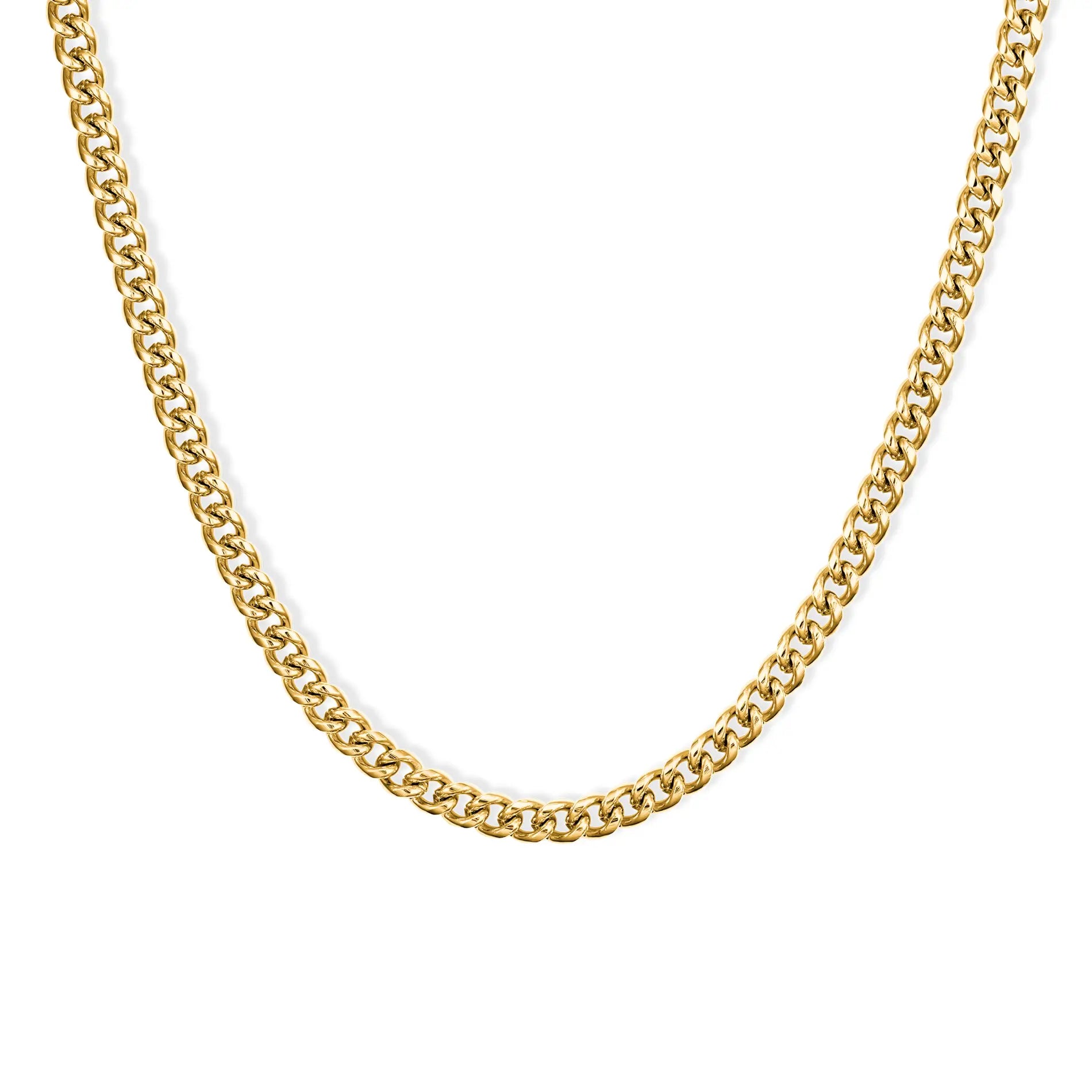 Gold / 20" || Gold Simple Chain Necklace on a white background