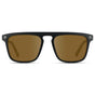 Matte Black / Amber || Front view of Men's Sleek and Modern Prescription Sunglasses with Matte Black Frame and Brown Lenses