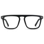 Matte Black || Men's Oversized Square Prescription Glasses with Black Frames and Clear Lenses on a white background
