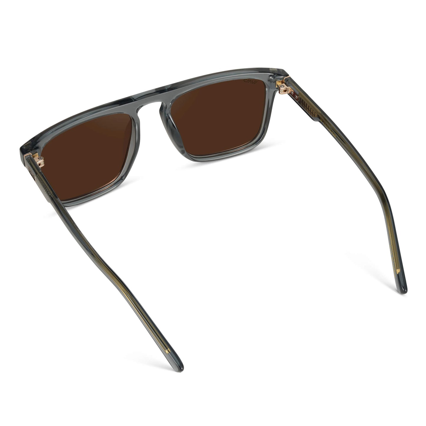 Crystal Stone Blue / Brown Lens || Blue Square Sunglasses with Brown Lenses