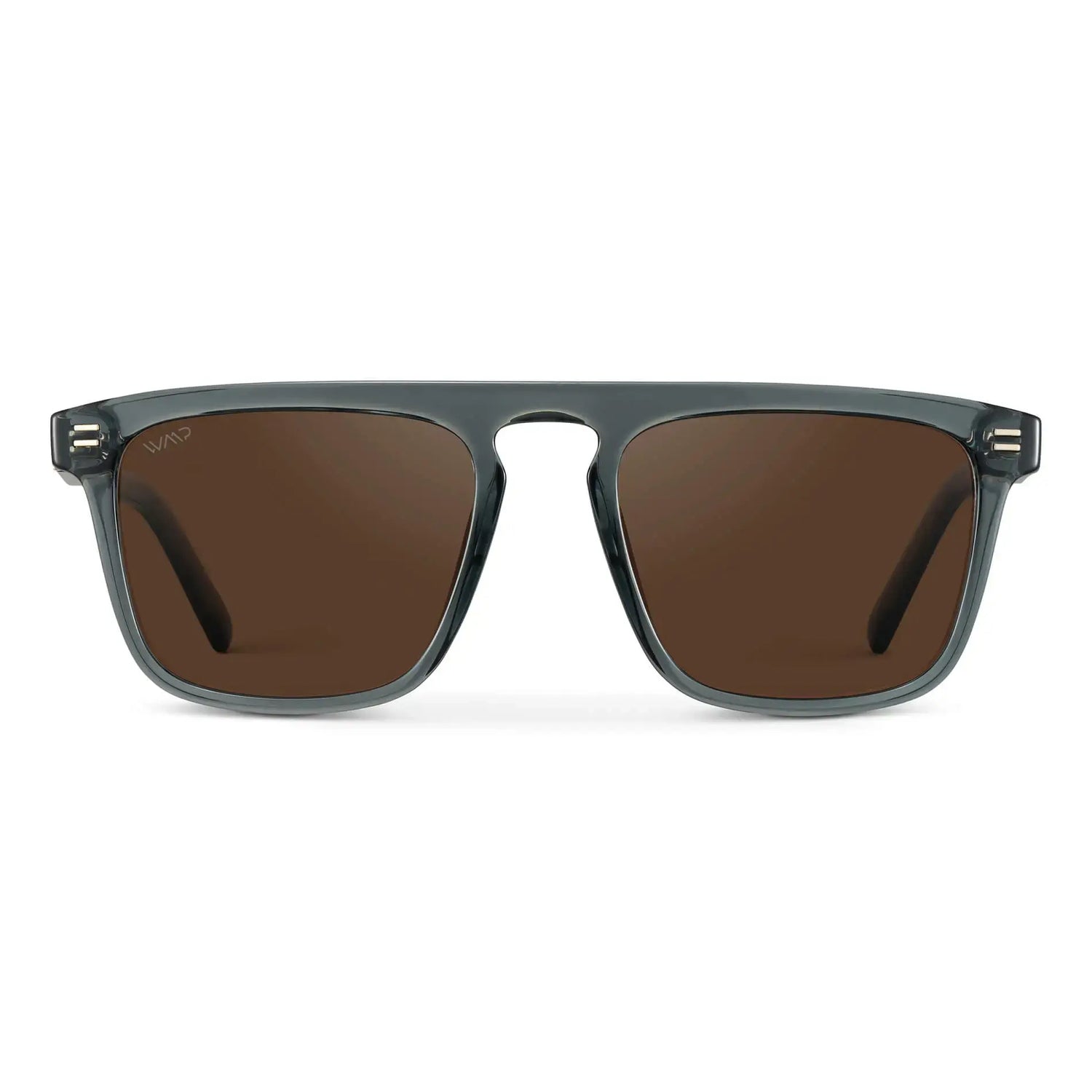 Crystal Stone Blue / Brown Lens || Men's Blue Square Sunglasses with Brown Polarized Lenses
