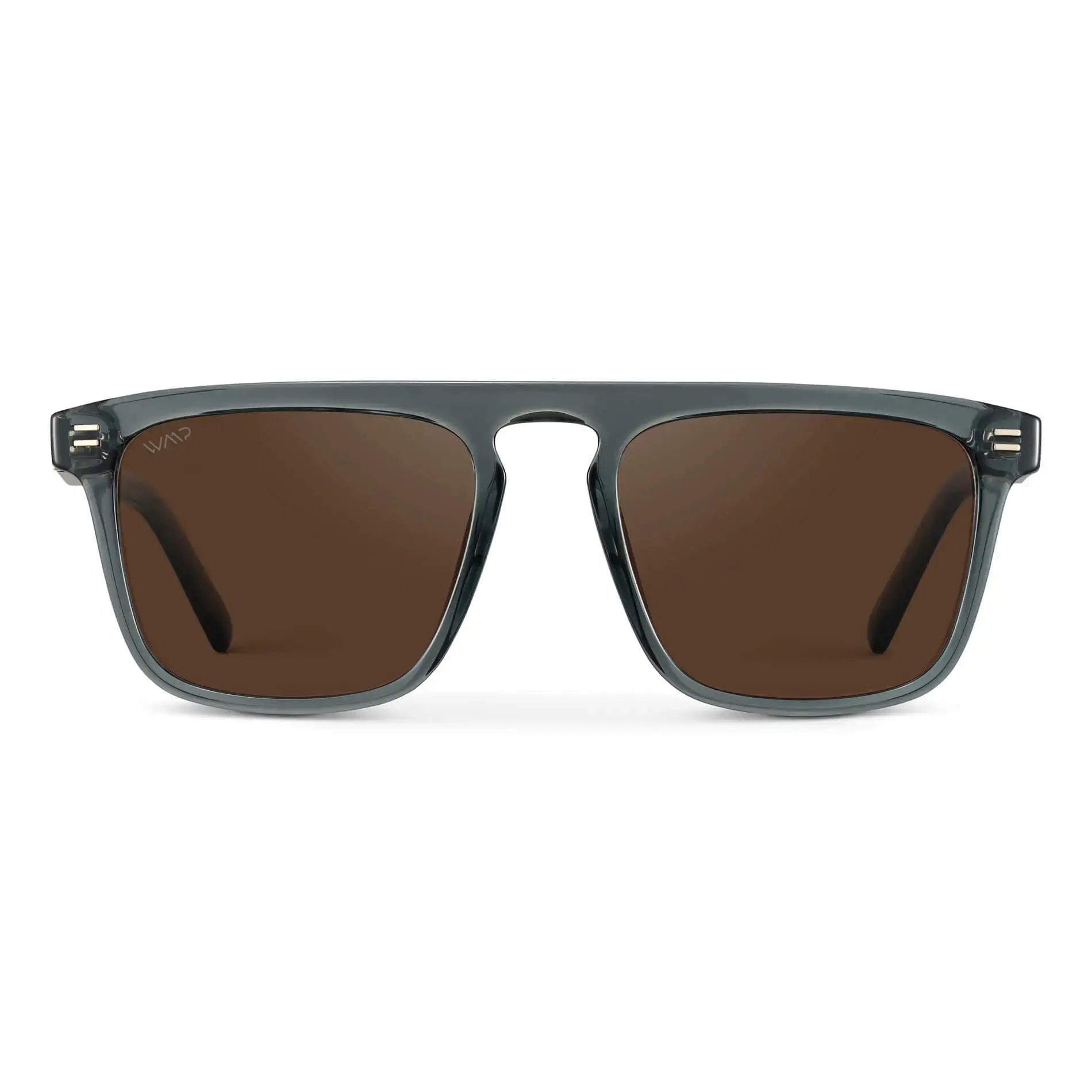 Crystal Stone Blue / Brown Lens || Men's Blue Square Sunglasses with Brown Polarized Lenses