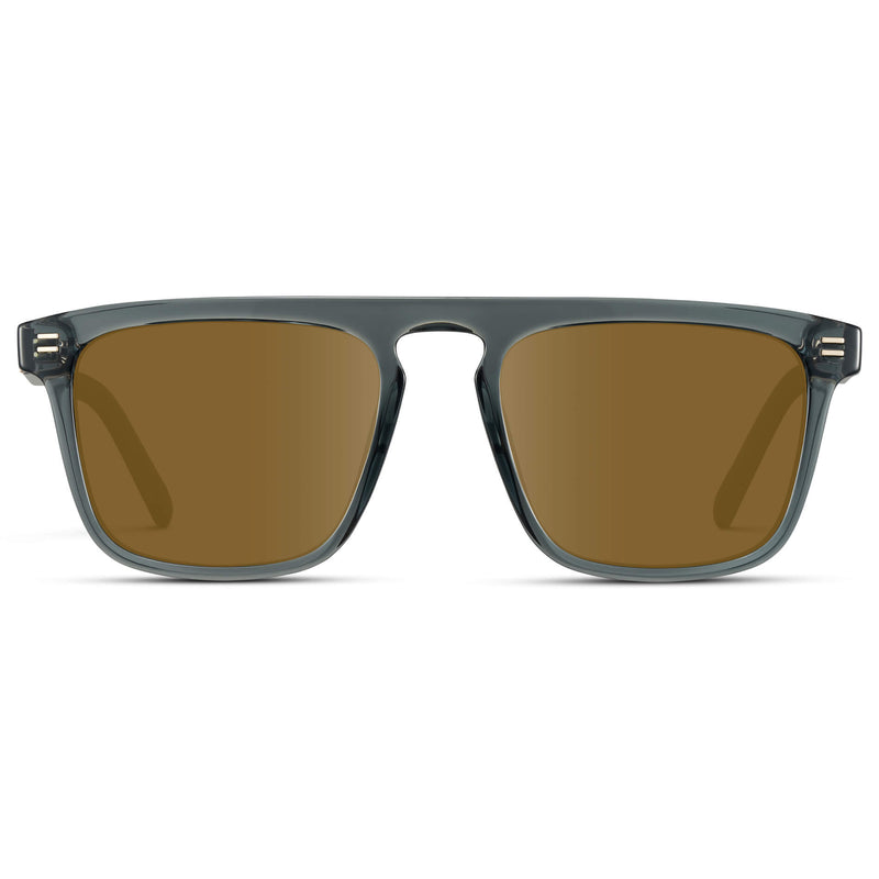 Sawyer | Prescription Sunglasses - Crystal Stone Blue / Amber Lens
