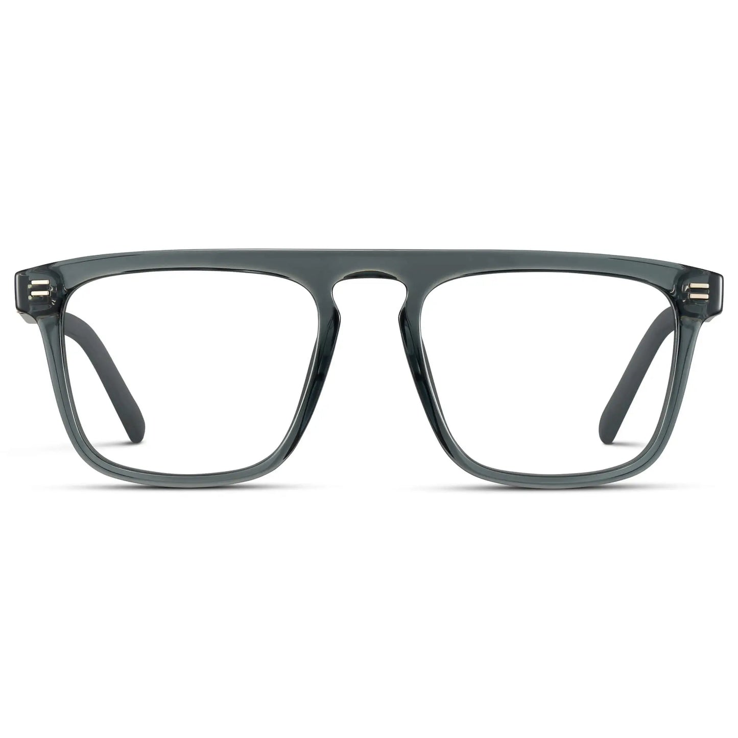 Crystal Stone Blue || Men's Oversized Square Prescription Glasses with Crystal Stone Blue Frames and Clear Lenses on a white background