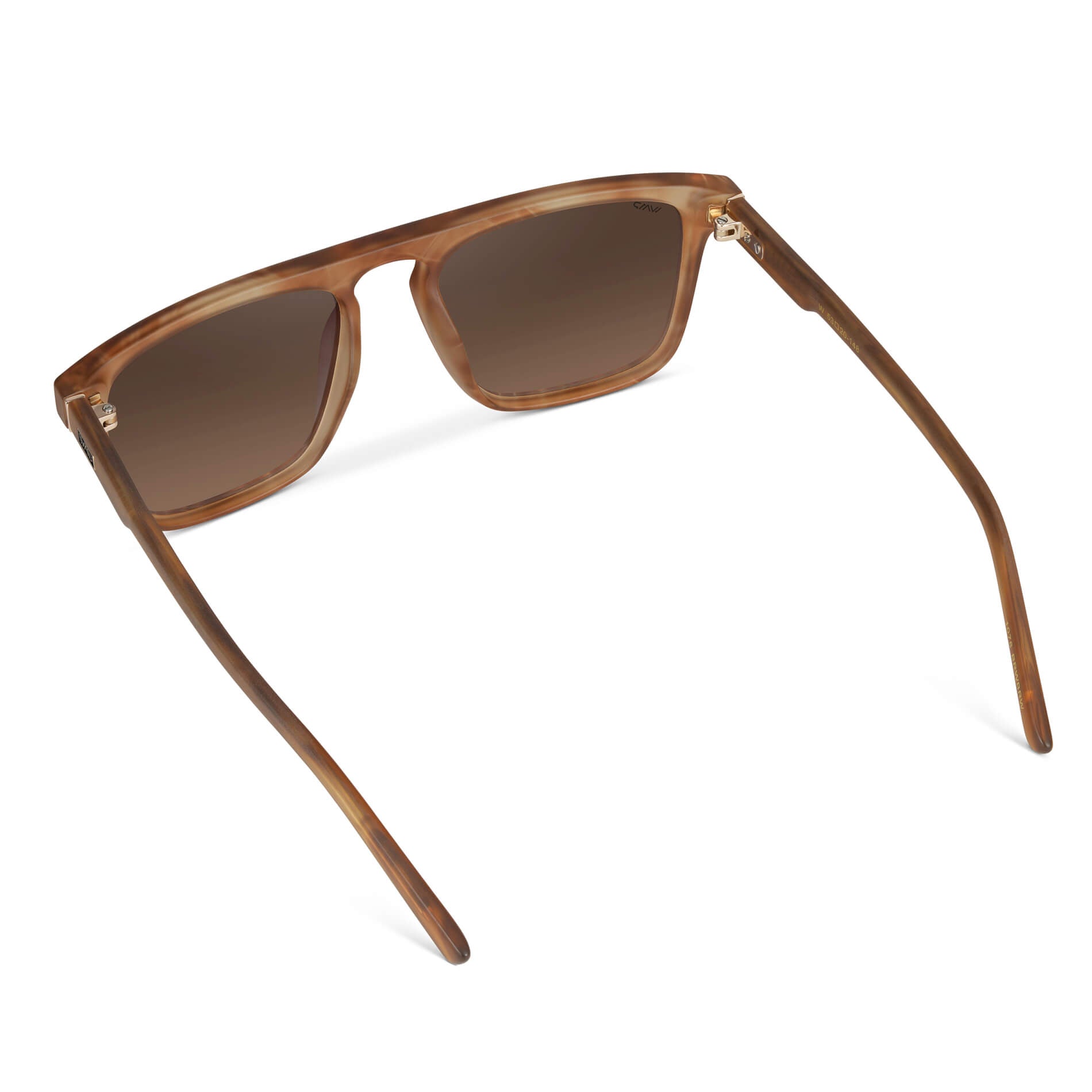 Frosted Oakwood Brown / Brown Gradient Lens || Brown Square Sunglasses with Brown Lenses