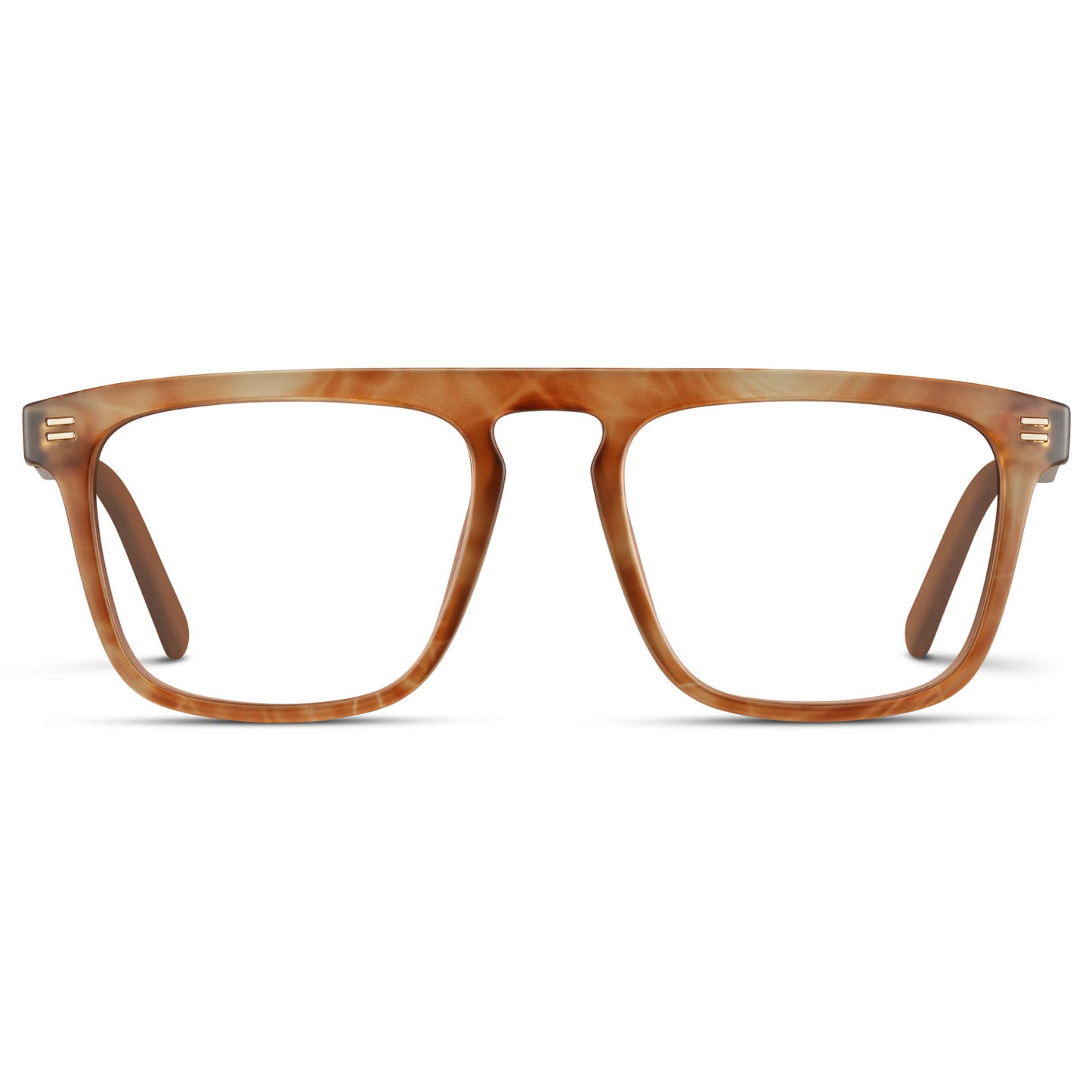 Frosted Oakwood Brown || Prescription Frames with Clear Lens