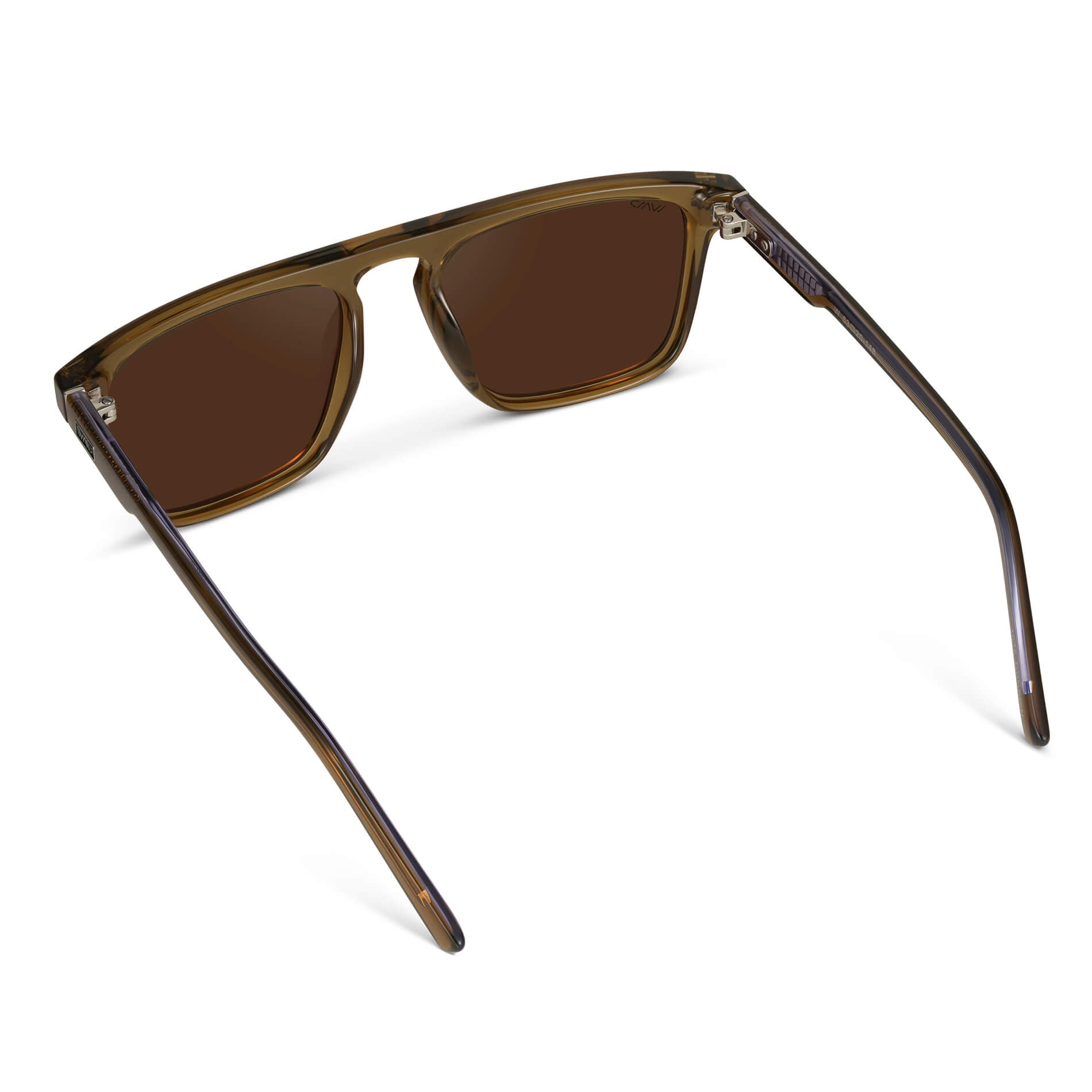 Crystal Verde / Brown Lens || Green Square Sunglasses with Brown Lenses
