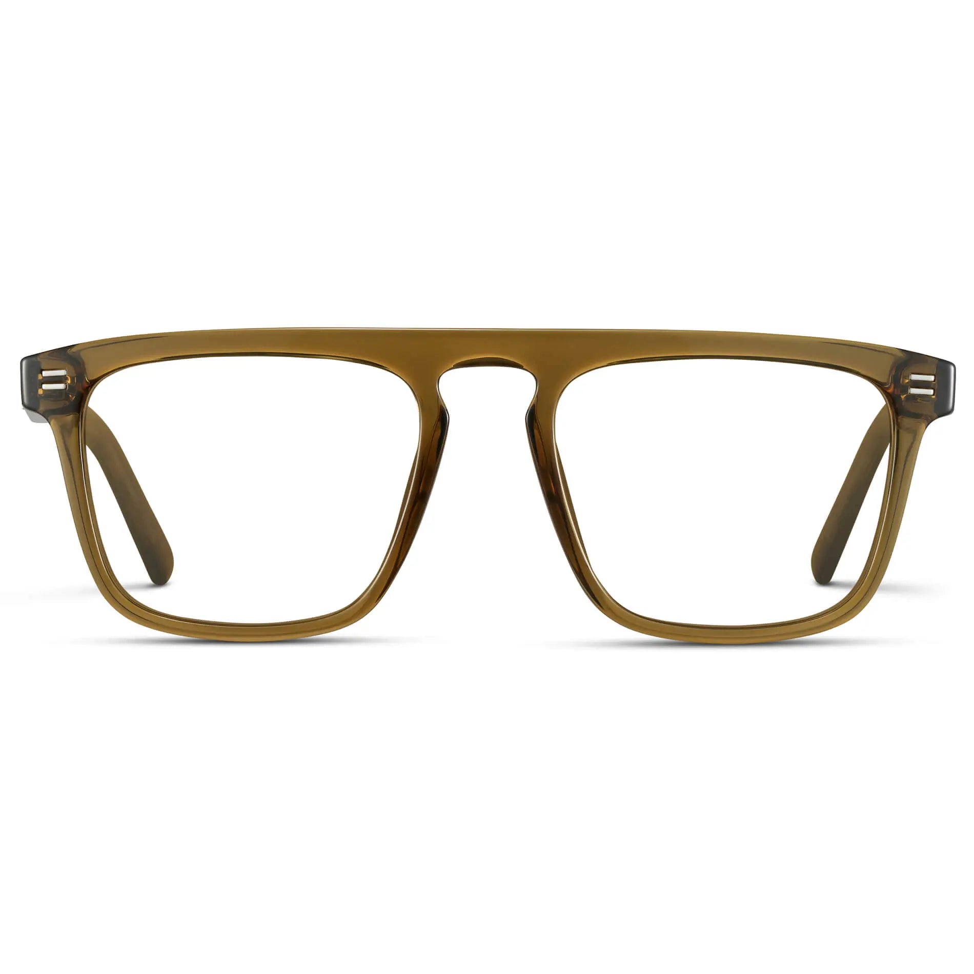 Crystal Verde || Men's Oversized Square Prescription Glasses with Crystal Verde Frames and Clear Lenses on a white background