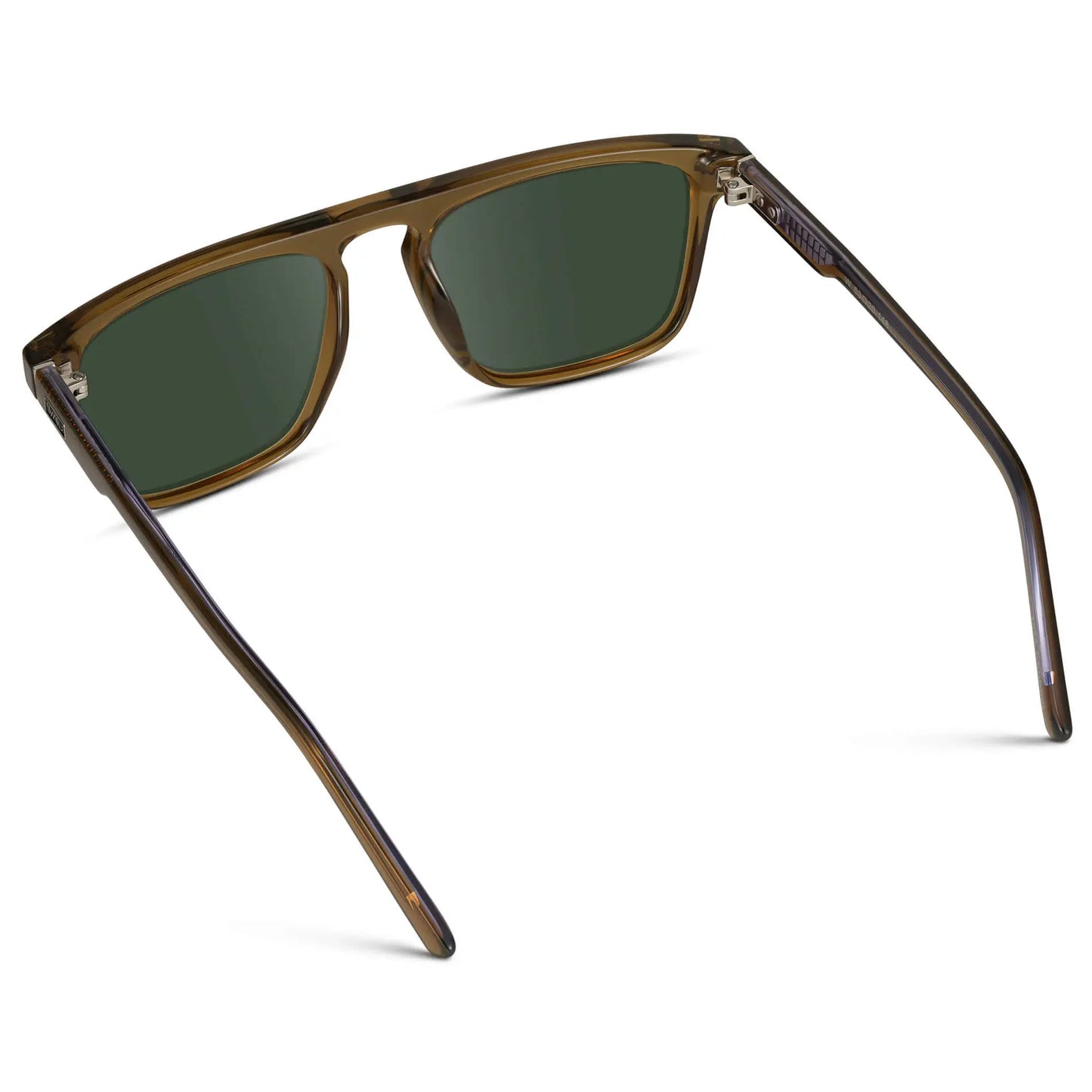 Crystal Verde / G15 || Back view of Men's Sleek and Modern Prescription Sunglasses with Crystal Green Frame and Green Lenses