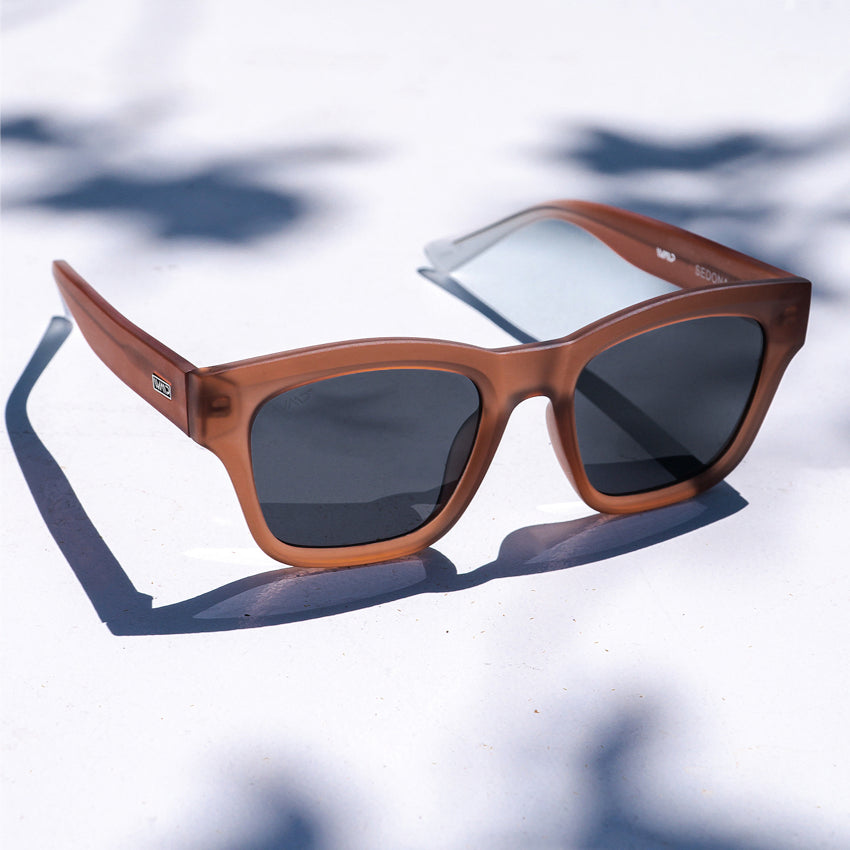 Frosted Red Rock / Black Lens || Women's Frosted Red Square Cat Eye Shape Affordable Polarized Sunglasses with Black Lenses