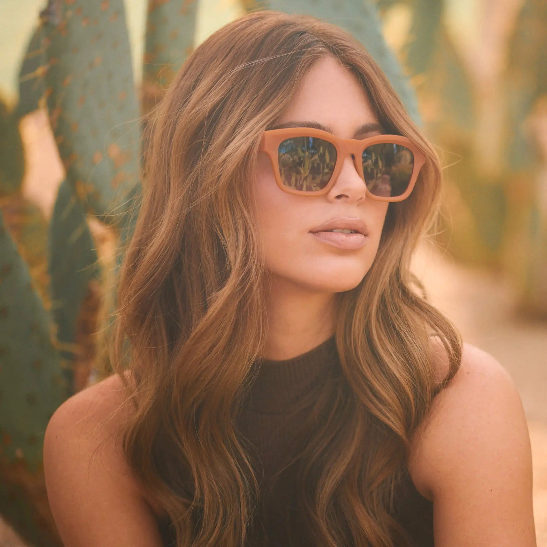 Canyon Sunset / Black Gradient Lens || Women's Canyon Sunset Square Cat Eye Shape Affordable Polarized Sunglasses with Black Gradient Lenses