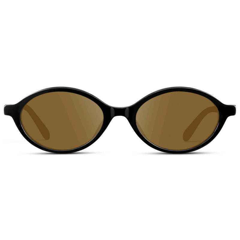 Selene | Prescription Sunglasses - Black / Amber