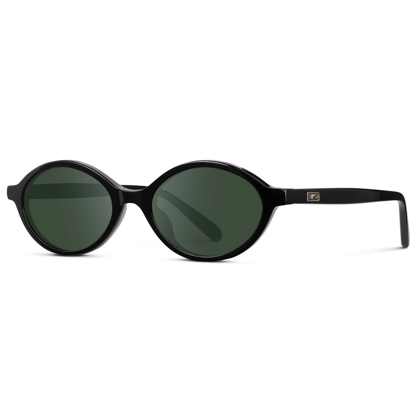 Black / G15 || Women's Prescription Sunglasses with Black Acetate Frame and Green Lens