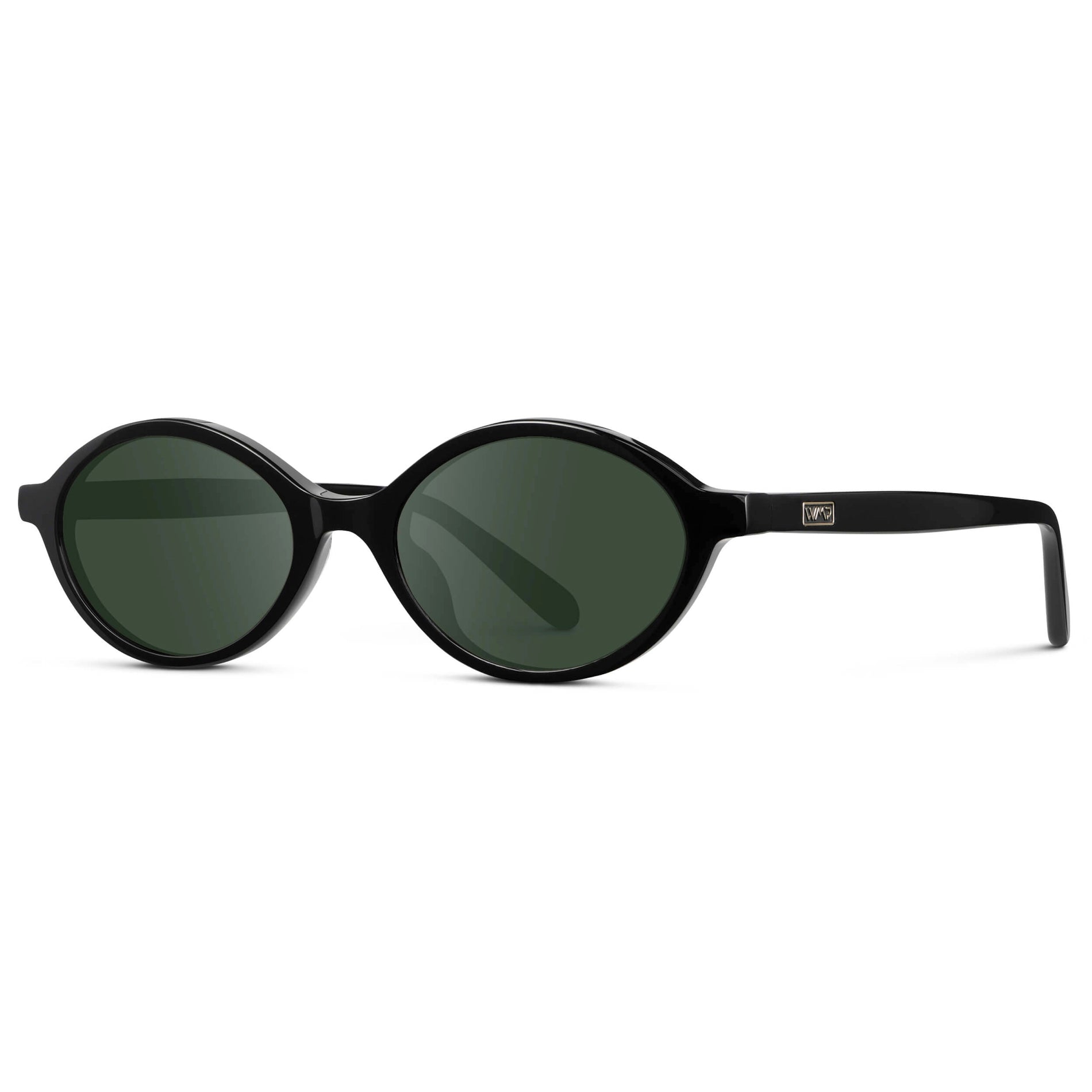 Black / G15 || Women's Prescription Sunglasses with Black Acetate Frame and Green Lens