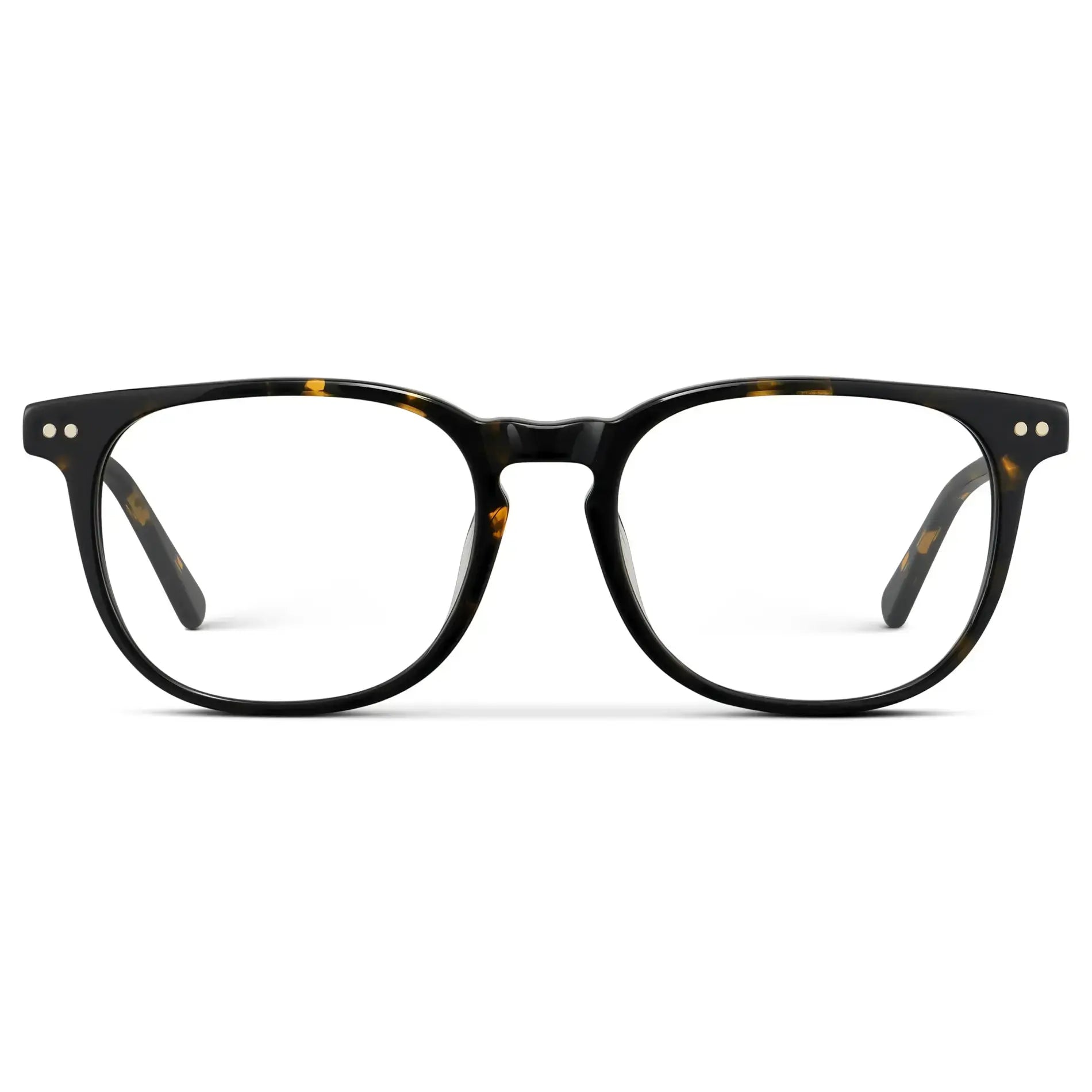 Obsidian Gold Tortoise || Men's Rectangular Prescription Eyeglasses with Obsidian Gold Tortoise Frame and Clear Lens
