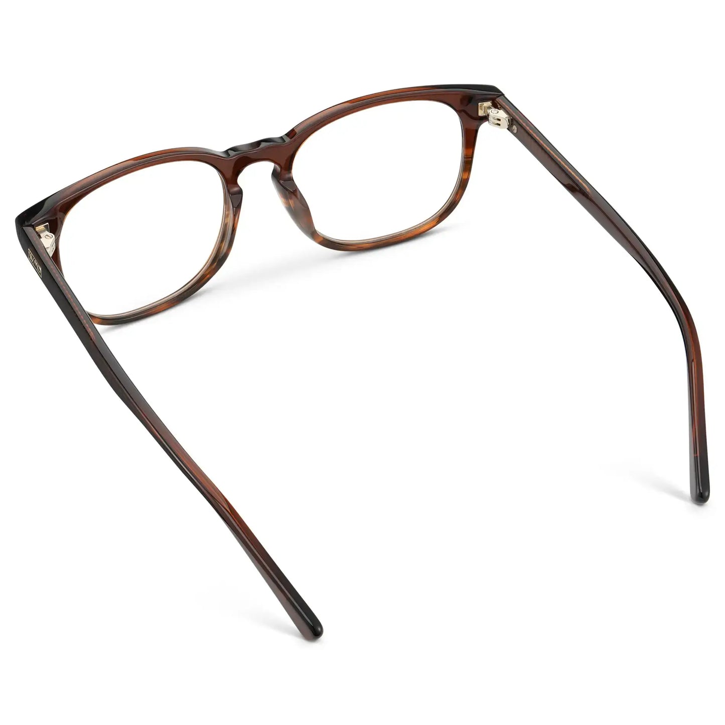 Rye Brown || Men's Rectangular Prescription Eyeglasses with Rye Brown Acetate Frame and Clear Lens
