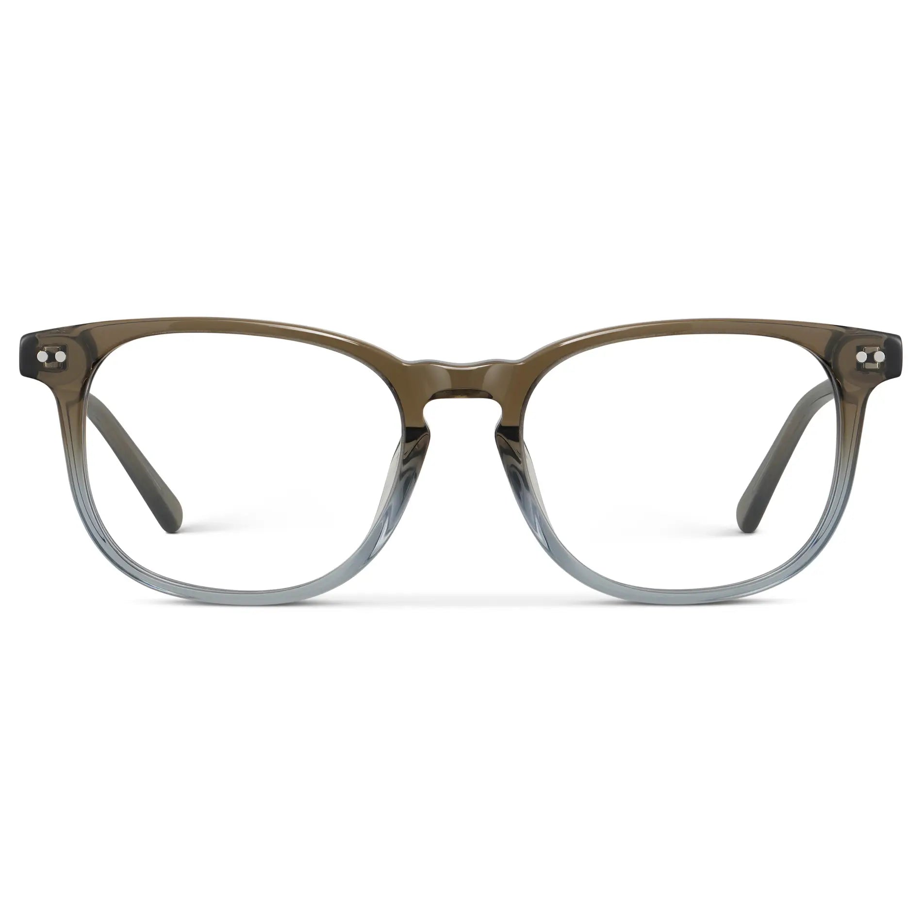 Arctic Forest Green || Men's rectangular blue light blocking glasses with Arctic Forest Green acetate frame