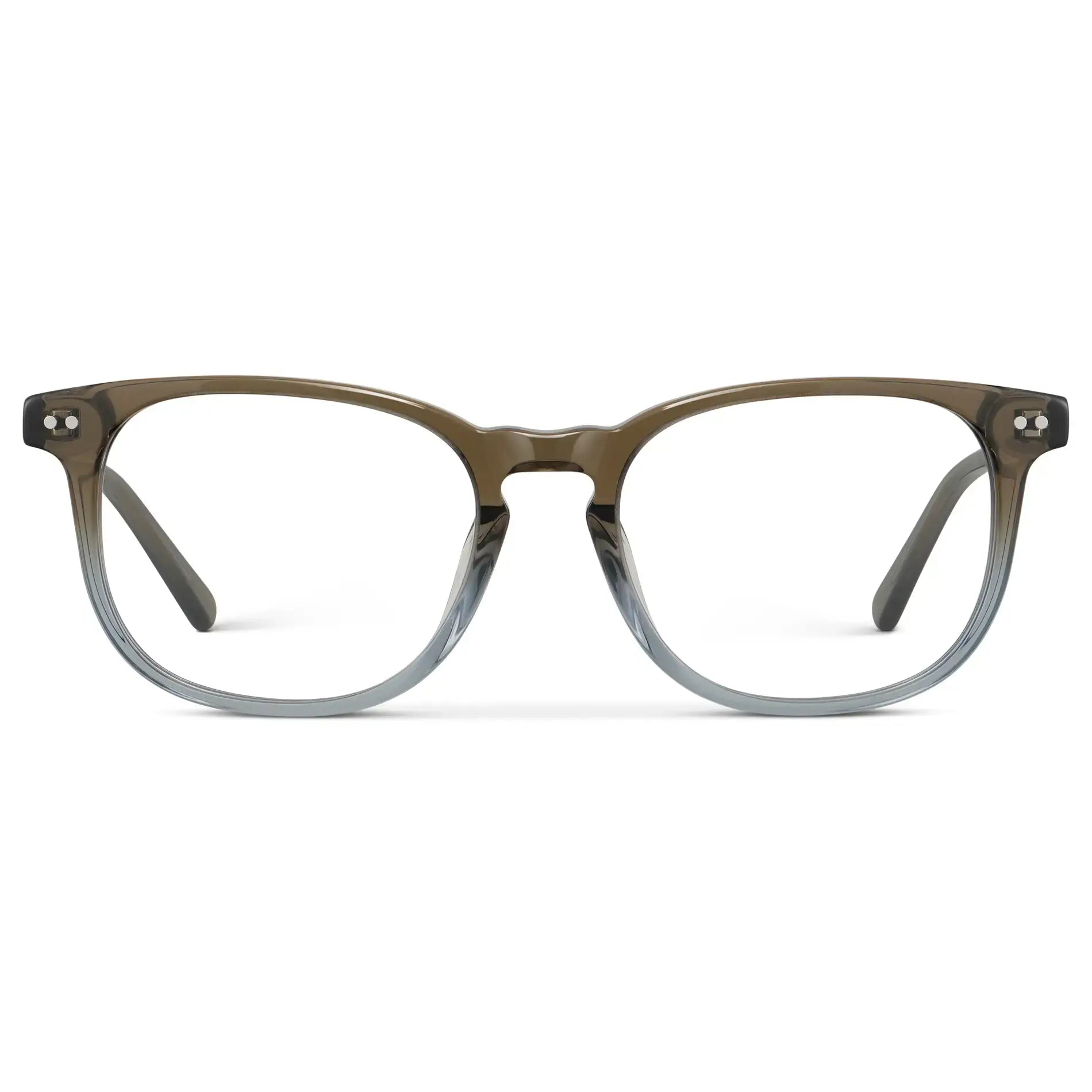 Arctic Forest Green || Men's Rectangular Prescription Eyeglasses with Arctic Forest Green Acetate Frame and Clear Lens