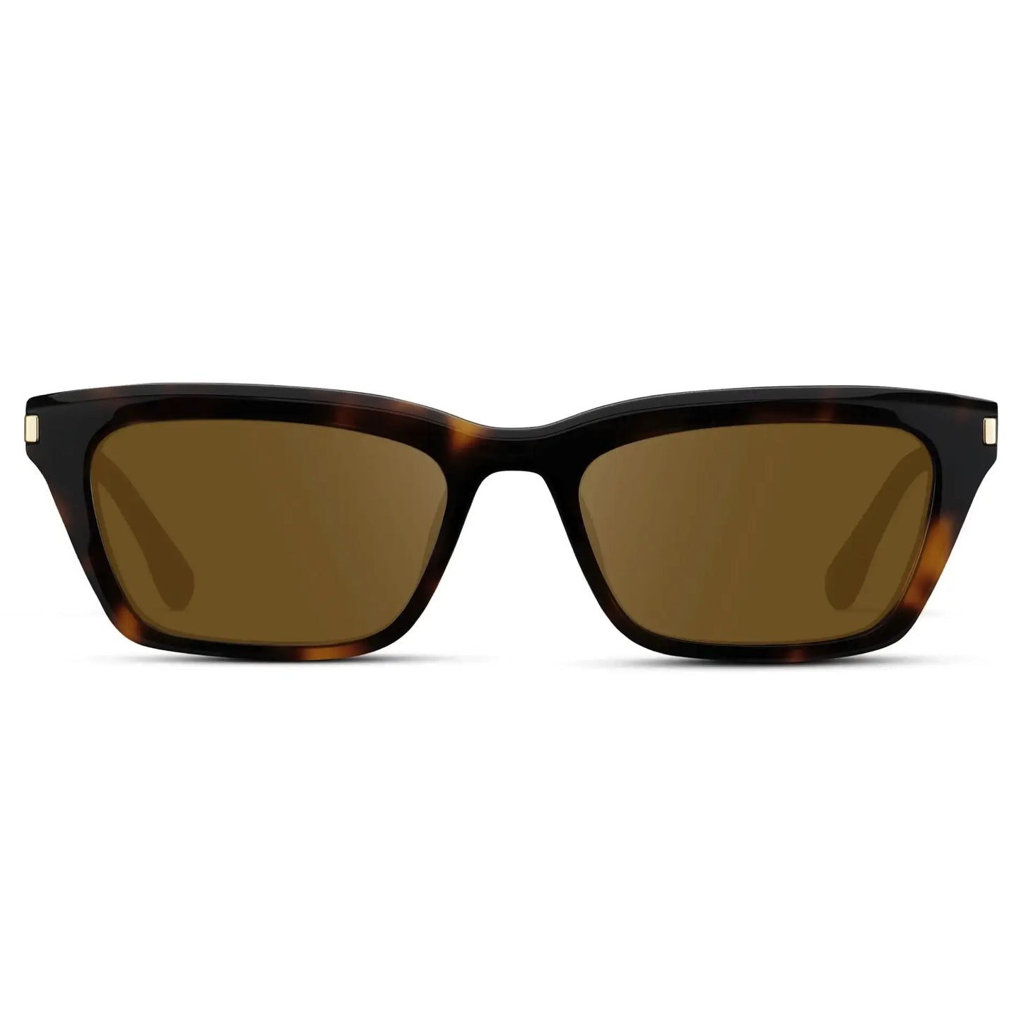 Brown Tortoise / Amber || Women's Cat Eye Prescription Sunglasses with Brown Tortoise Frame and Amber Lenses on a white background