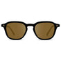 Black / Amber || Front view of Men's Geometric Square Prescription Sunglasses with Black Acetate Frame and Amber Lens